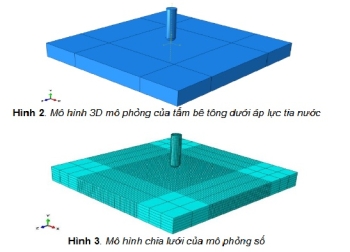 Mô phỏng số ứng xử của tấm bê tông dưới tác động của tia nước tốc độ cao