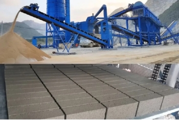 Mô hình kết hợp dây chuyền nghiền cát và sản xuất gạch không nung