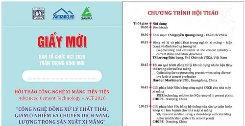 Nhiều giải pháp xử lý chất thải, khí thải trong ngành xi măng sẽ được giới thiệu tại ACT.2026