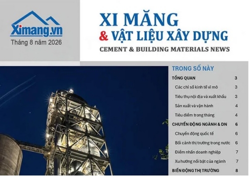 Bản tin xi măng & VLXD tháng 08/2026: Tiêu thụ nội địa tăng tại cả 3 miền